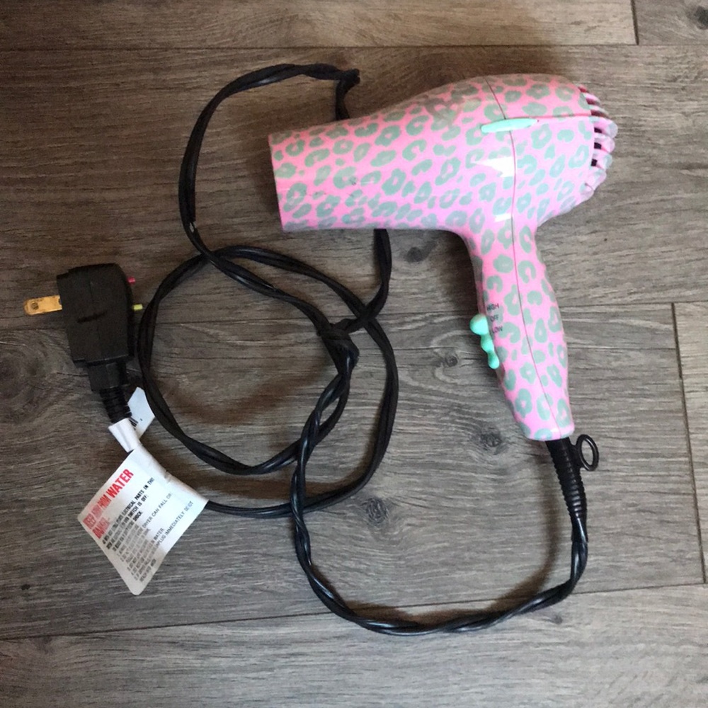 Justice Pink Cheetah Print Hair Dryer